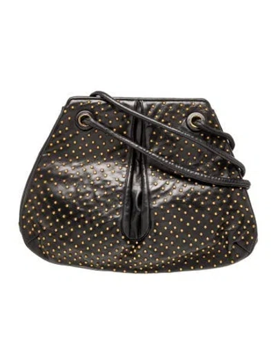 Pre-owned Judith Leiber Leather Shoulder Bag In Black