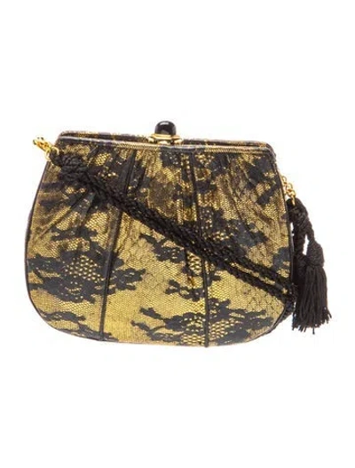 Pre-owned Judith Leiber Leather Shoulder Bag In Black