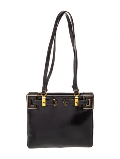 Pre-owned Judith Leiber Leather Shoulder Bag In Black