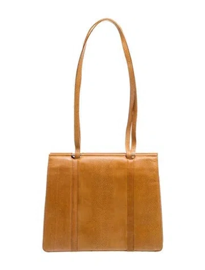 Pre-owned Judith Leiber Leather Shoulder Bag In Brown