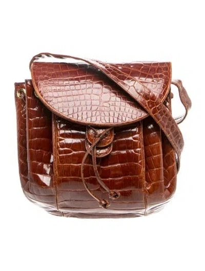 Pre-owned Judith Leiber Leather Shoulder Bag In Brown