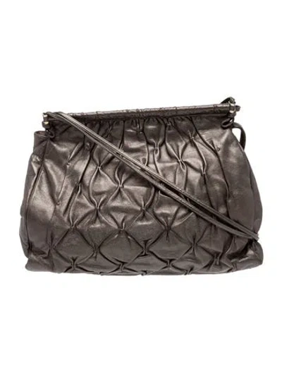 Pre-owned Judith Leiber Leather Shoulder Bag In Gray