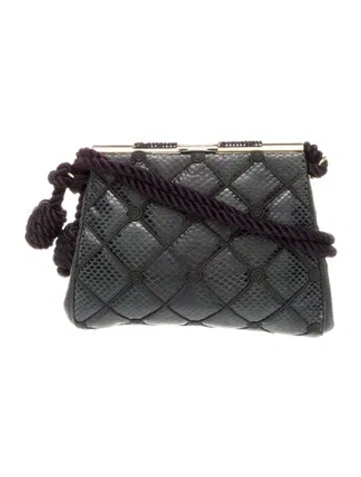 Pre-owned Judith Leiber Leather Shoulder Bag In Gray