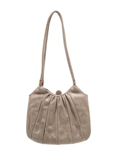 Pre-owned Judith Leiber Leather Shoulder Bag In Neutral