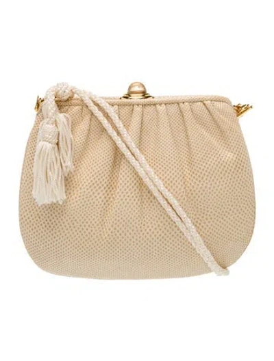 Pre-owned Judith Leiber Leather Shoulder Bag In Neutral