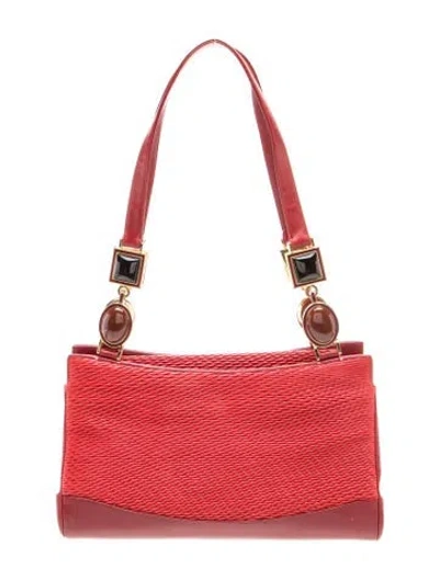 Pre-owned Judith Leiber Leather Shoulder Bag In Red