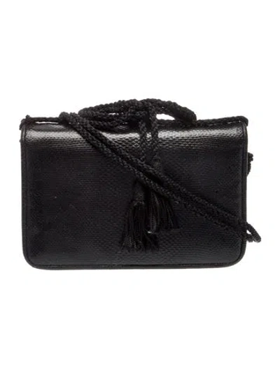 Pre-owned Judith Leiber Leather Shoulder Bag Vintage In Black