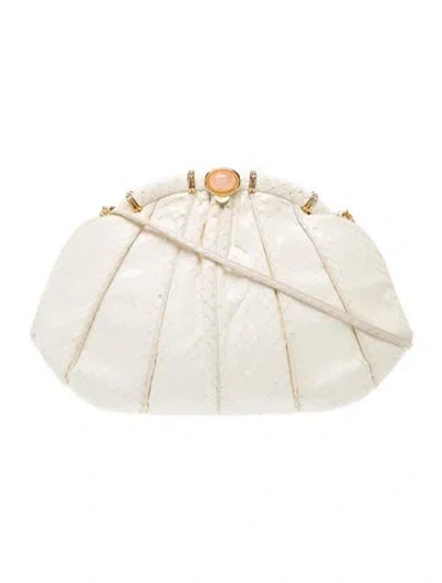 Pre-owned Judith Leiber Leather Shoulder Bag Vintage In Neutral