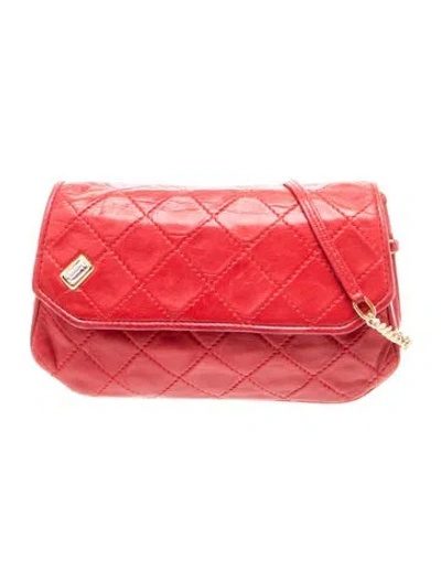 Pre-owned Judith Leiber Leather Shoulder Bag Vintage In Red
