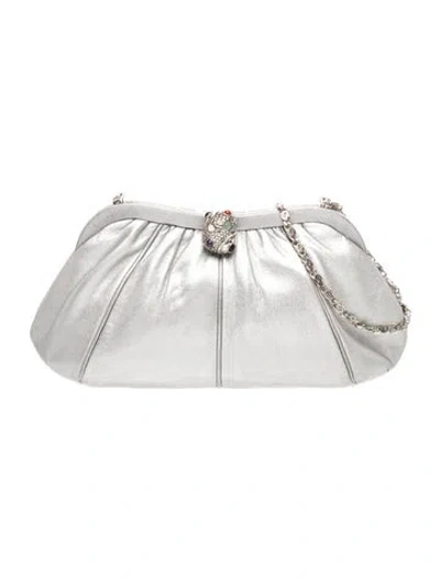 Pre-owned Judith Leiber Leather Shoulder Bag In White