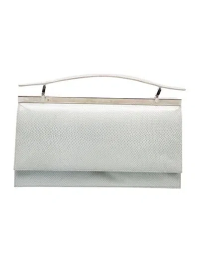 Pre-owned Judith Leiber Leather Top Handle Bag In Blue