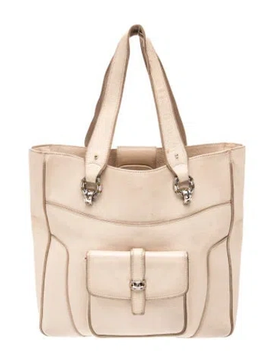 Pre-owned Judith Leiber Leather Top Handle Bag In Neutral