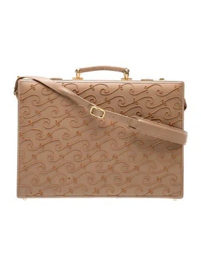 Pre-owned Judith Leiber Leather Top Handle Bag In Neutrals