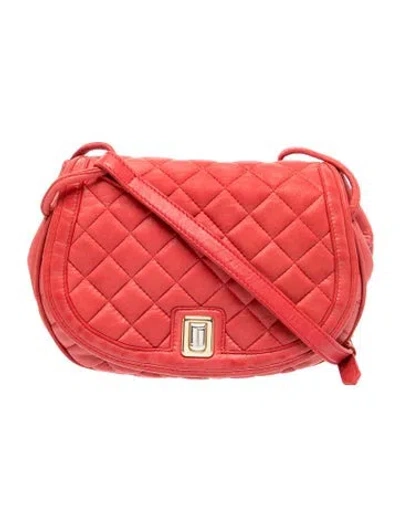 Pre-owned Judith Leiber Leather Top Handle Bag In Red