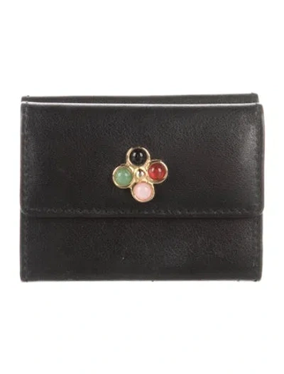 Pre-owned Judith Leiber Leather Wallet In Black