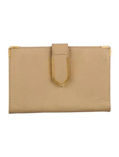 Pre-owned Judith Leiber Leather Wallet In Neutral