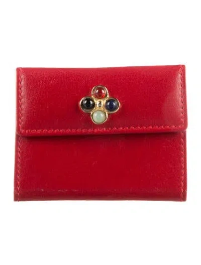 Pre-owned Judith Leiber Leather Wallet In Red