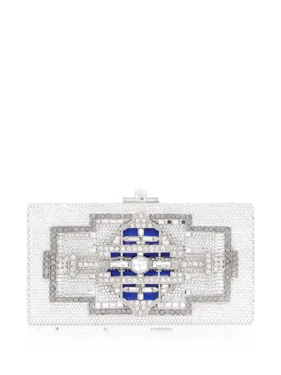 Judith Leiber Lillian Crystal-embellished Geometric Clutch Bag In Purple