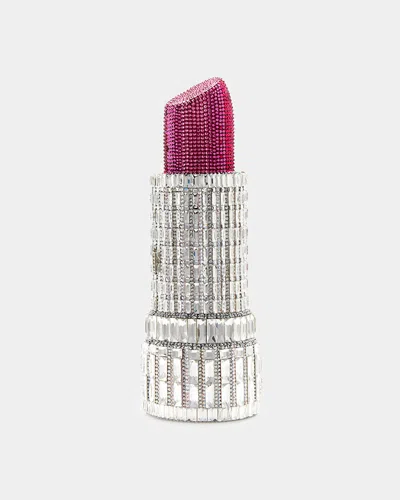 Judith Leiber Lipstick Pinkie Minaudiere In Gray/pink