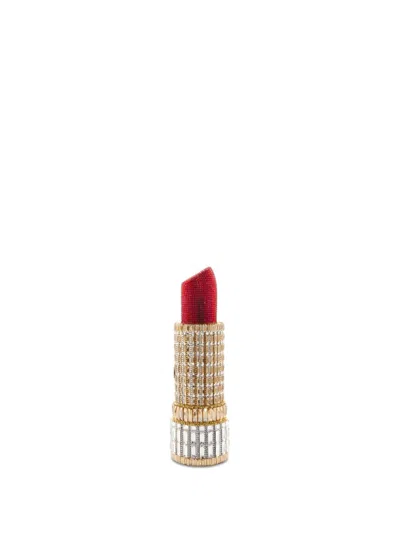 Judith Leiber Couture Lipstick Seductress Crystal Bag In Champagne Red Multi