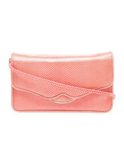 Pre-owned Judith Leiber Lizard Clutch In Pink