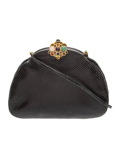 Pre-owned Judith Leiber Lizard Evening Bag In Black