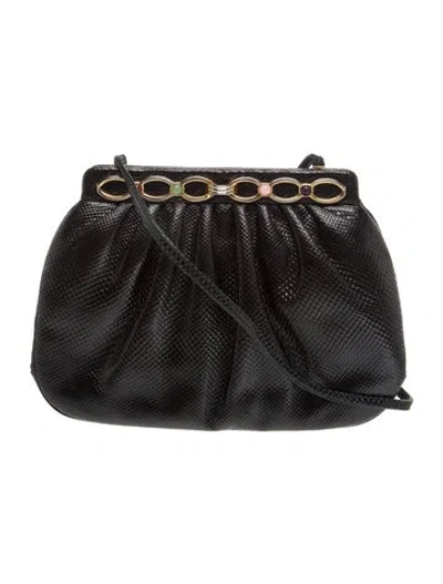 Pre-owned Judith Leiber Lizard Evening Bag In Black