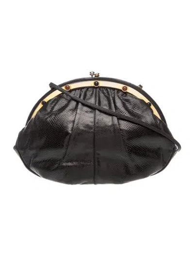 Pre-owned Judith Leiber Lizard Evening Bag In Black