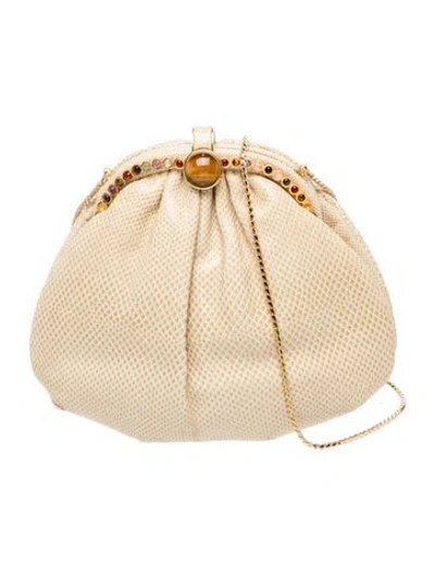 Pre-owned Judith Leiber Lizard Evening Bag In Green