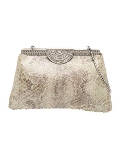 Pre-owned Judith Leiber Lizard Evening Bag In Neutral