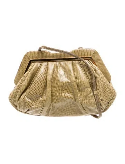 Pre-owned Judith Leiber Lizard Evening Bag In Neutral