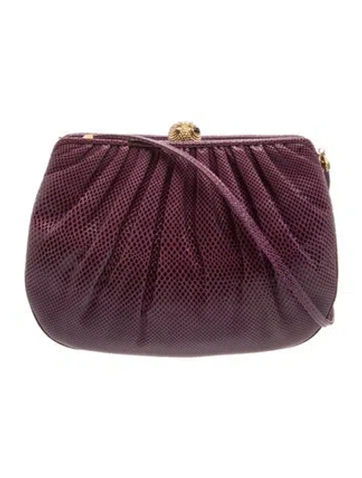 Pre-owned Judith Leiber Lizard Evening Bag In Purple