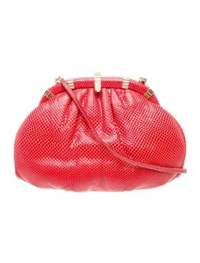 Pre-owned Judith Leiber Lizard Evening Bag Vintage In Red