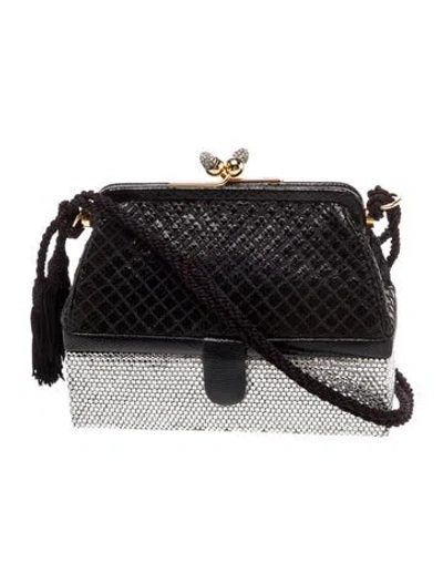 Pre-owned Judith Leiber Lizard Minaudière Vintage In Black