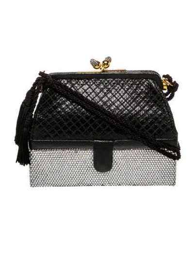 Pre-owned Judith Leiber Lizard Minaudière Vintage In Black