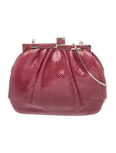 Pre-owned Judith Leiber Lizard Shoulder Bag