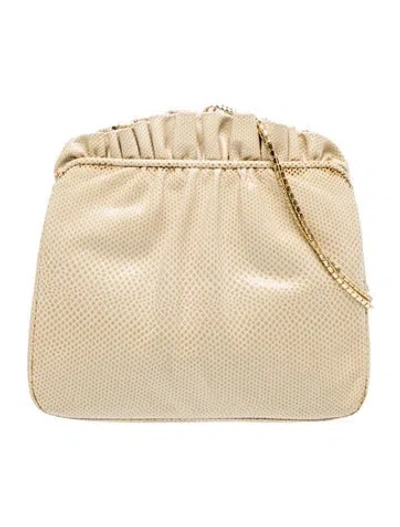 Pre-owned Judith Leiber Lizard Shoulder Bag In Neutral
