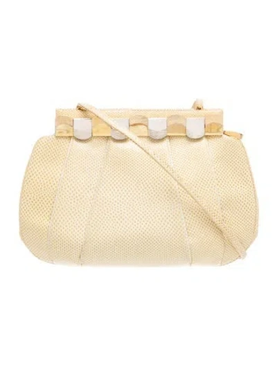 Pre-owned Judith Leiber Lizard Shoulder Bag In Neutral