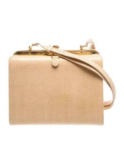 Pre-owned Judith Leiber Lizard Shoulder Bag In Neutrals