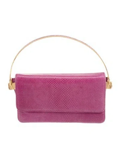 Pre-owned Judith Leiber Lizard Shoulder Bag In Purple