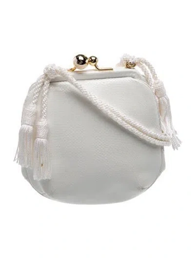 Pre-owned Judith Leiber Lizard Shoulder Bag Vintage In White