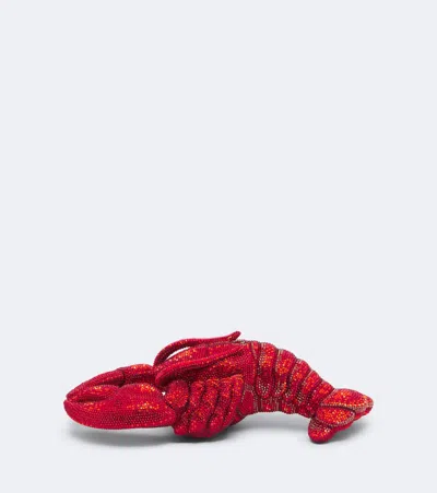 Judith Leiber Lobster Claudia Embellished Clutch In Red