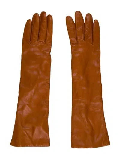 Pre-owned Judith Leiber Long Gloves In Brown