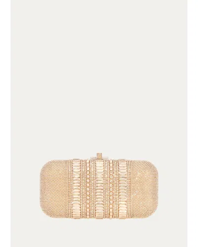 Judith Leiber Long Slide Crystal Clutch Bag In Silver Multi