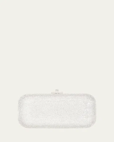Judith Leiber Long Slide Crystal Minaudiere In White