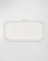 Judith Leiber Long Slide Crystal Minaudiere In Silver Rhine