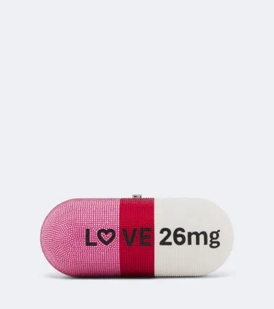Judith Leiber Love Pill Capsule Embellished Clutch In Multicoloured