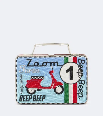 Judith Leiber Lunch Box Beep Beep Embellished Clutch In Blue