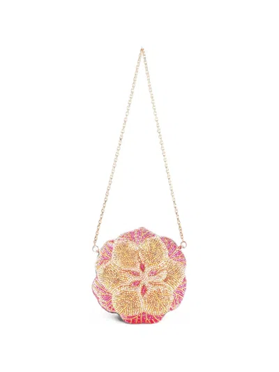 Judith Leiber Magnolia Crystal-embellished Flower Clutch Bag In Pink