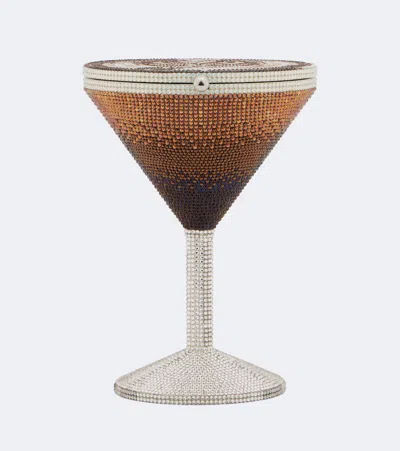 Judith Leiber Martini Espresso Crystal-embellished Clutch In Multicoloured